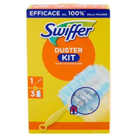 Swiffer Duster Kit Cattura Polvere (1 Manico + 3 Piumini per spolverare)